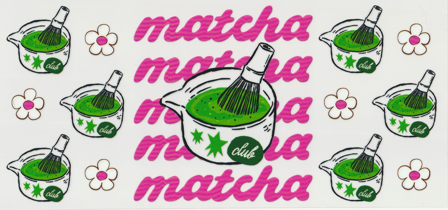 Matcha UV DTF Cup Wrap | 16oz Cup Decal