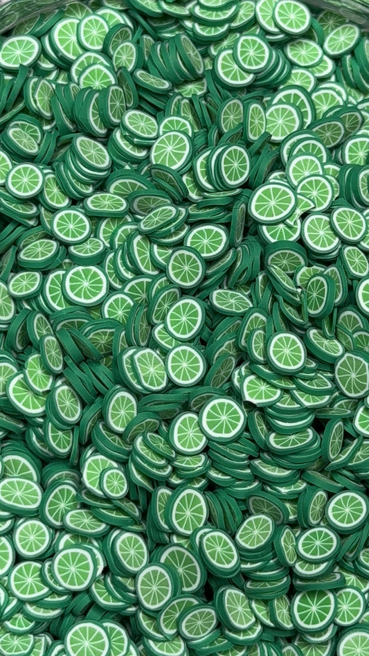 Fresh Lime Slices Polymer Clay 5mm