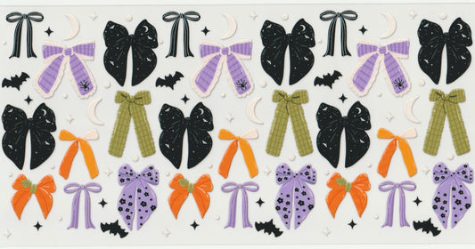 Halloween Bows UV DTF Cup Wrap | Halloween Design | 16oz Cup Decal