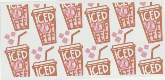 Iced Coffee UV DTF Cup Wrap | 16oz Cup Decal