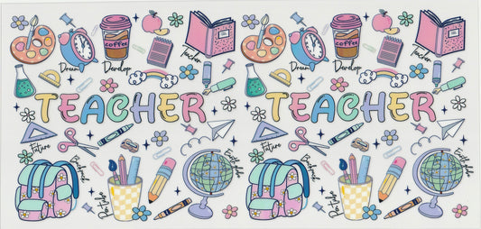 Teacher UV DTF Cup Wrap | 16oz Cup Decal