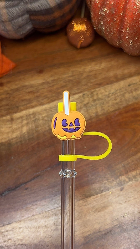Spooky Caramel Apple Straw Topper