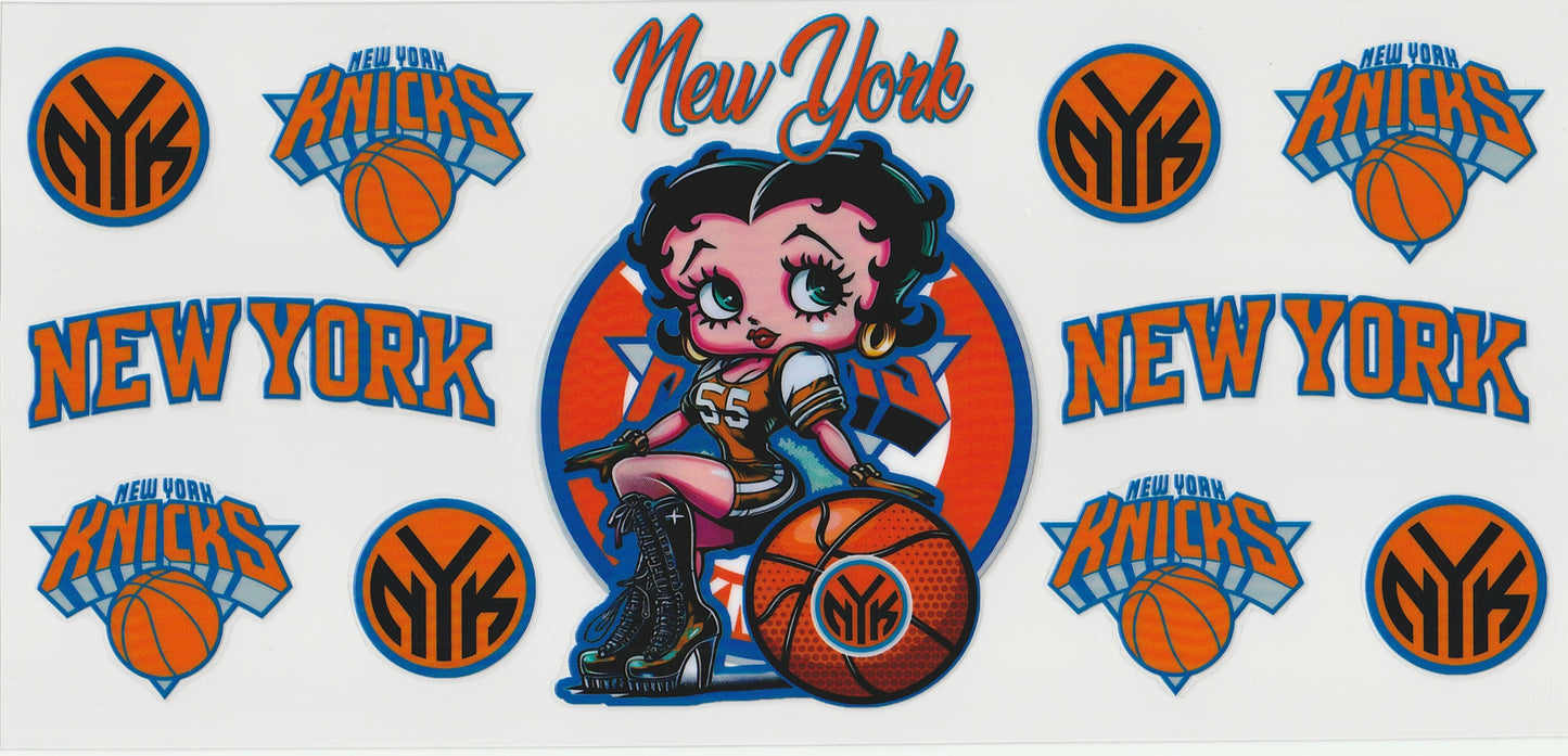 New York Knicks UV DTF Cup Wrap | 16oz Cup Decal