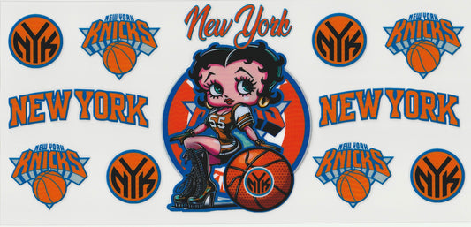 New York Knicks UV DTF Cup Wrap | 16oz Cup Decal