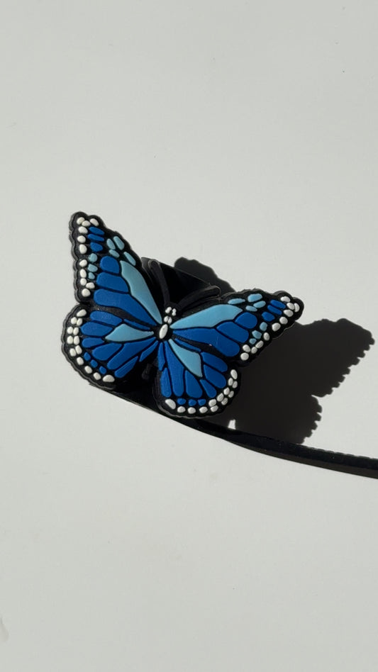 Blue Butterfly Straw Topper