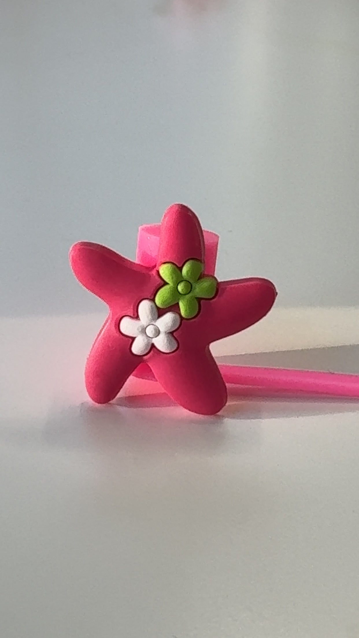 Hot Pink Star Straw Topper