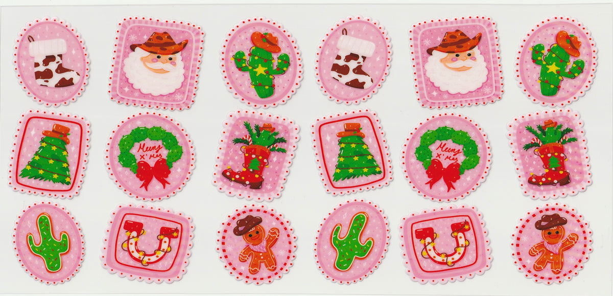 Christmas Stamps UV DTF Cup Wrap | Christmas Design | 16oz Cup Decal